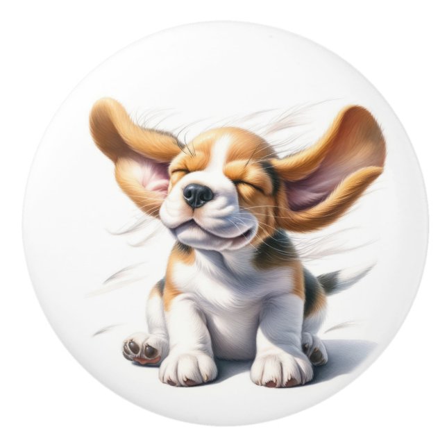 Precious Puppies Ceramic Knob (Front)