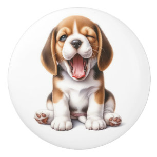 Precious Puppies Ceramic Knob