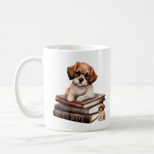 Precious Puppy with Books Coffee Mug