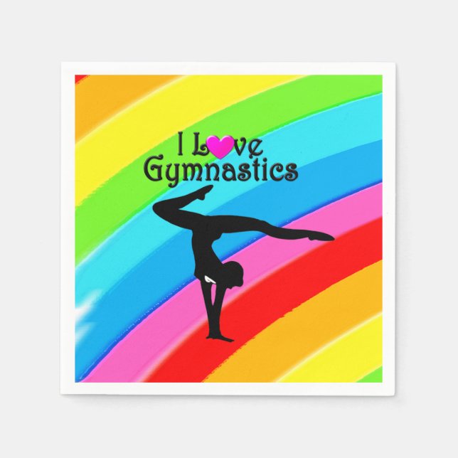PRECIOUS RAINBOW I LOVED GYMNASTICS NAPKINS (Front)