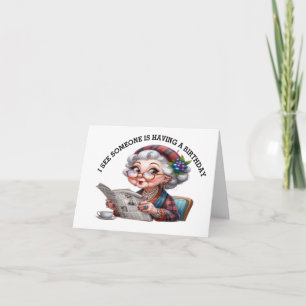 Precious Senior Lady Birthday  Note Card