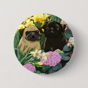 Precious Spring Pugs Buttons