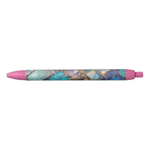Precious stone  blue ink pen