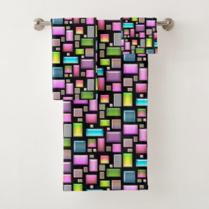Precious stones and mother of pearl bath towel set