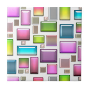 Precious stones and mother of pearl ceramic tile