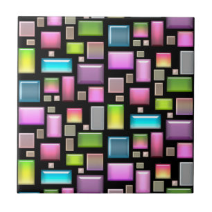 Precious stones and mother of pearl  ceramic tile