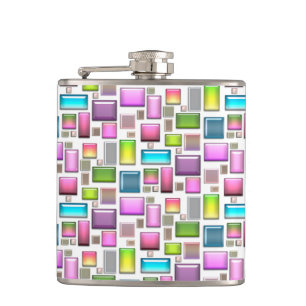 Precious stones and mother of pearl  hip flask