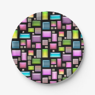 Precious stones and mother of pearl paper plate