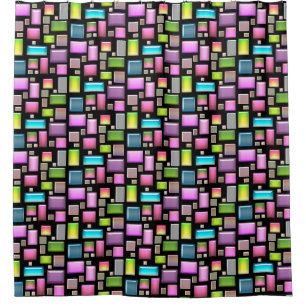 Precious stones and mother of pearl shower curtain