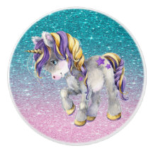 Precious Unicorn Ceramic Knob