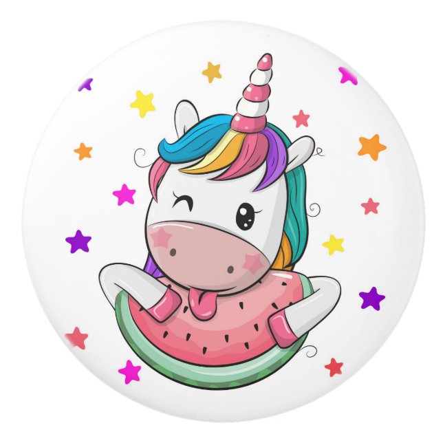 Precious Unicorn Ceramic Knob (Front)