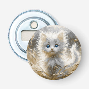 Precious White Kitten Bottle Opener