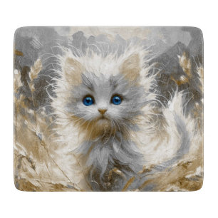 Precious White Kitten  Cutting Board