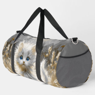 Precious White Kitten Duffle Bag