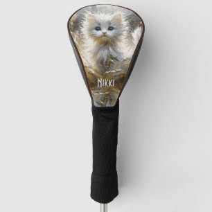 Precious White Kitten Personal Text Golf Head Cover