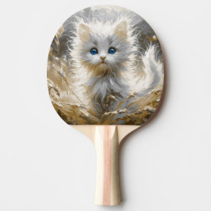 Precious White Kitten Ping Pong Paddle