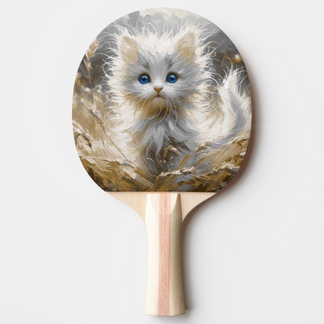 Precious White Kitten  Ping Pong Paddle (Front)