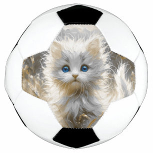 Precious White Kitten Soccer Ball