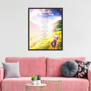'Precious Words' Poem Mountain Side Poster Plaque Canvas Print