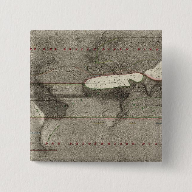Precipitation World Map 15 Cm Square Badge (Front)