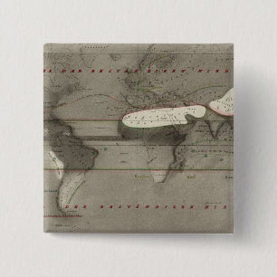 Precipitation World Map 15 Cm Square Badge
