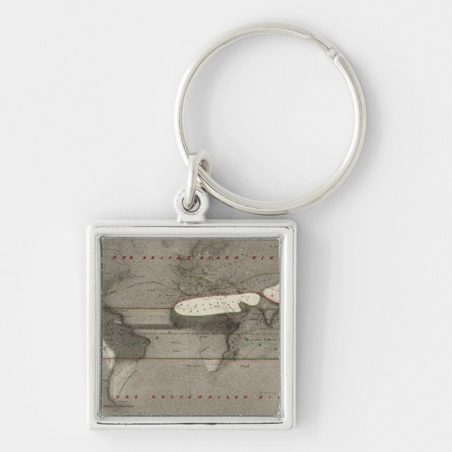 Precipitation World Map Key Ring (Front)