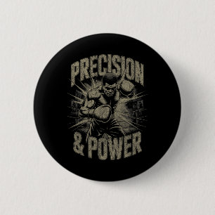Precision And Power Boxing Fighter Strength Artwor 6 Cm Round Badge
