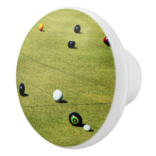 Precision and Strategy: Lawn Bowl Competition Game Ceramic Knob