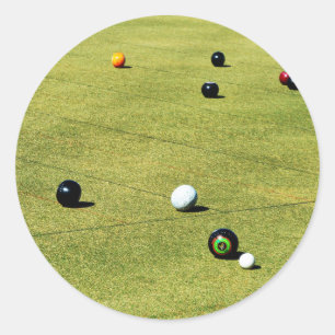 Precision and Strategy: Lawn Bowl Competition Game Classic Round Sticker