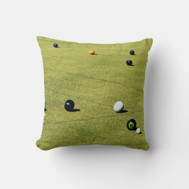 Precision and Strategy: Lawn Bowl Competition Game Cushion (Front)