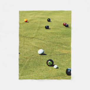 Precision and Strategy: Lawn Bowl Competition Game Fleece Blanket