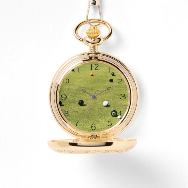 Precision and Strategy: Lawn Bowl Competition Game Watch (Front)