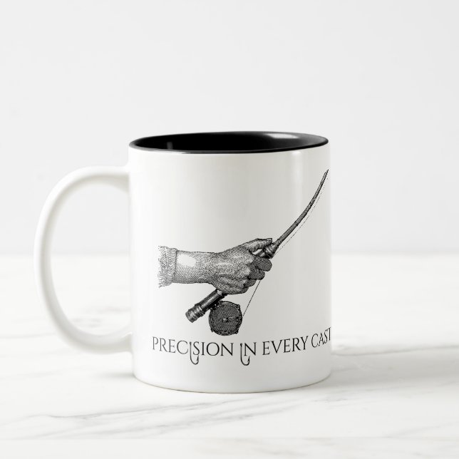 Precision In Every cast Two-Tone Coffee Mug (Left)