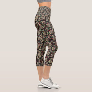 "Precision in Layers: The Art of Stacked Bullseyes Capri Leggings