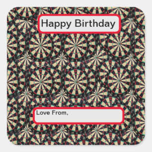 "Precision in Layers: The Art of Stacked Bullseyes Square Sticker