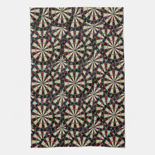 "Precision in Layers: The Art of Stacked Bullseyes Tea Towel