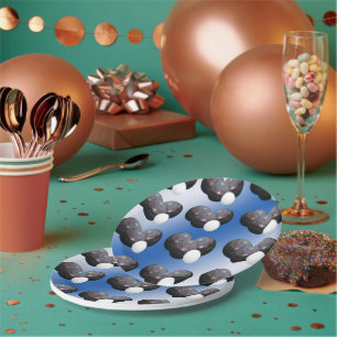 Precision in Play: Three Lawn Bowls and Jack Paper Plate