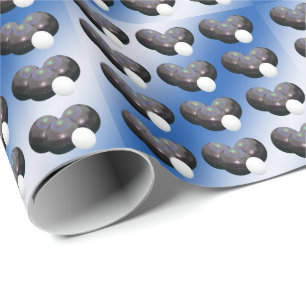 Precision in Play: Three Lawn Bowls and Jack Wrapping Paper
