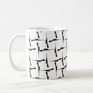 Precision Pursuit: Hunting Motif Black and White P Coffee Mug
