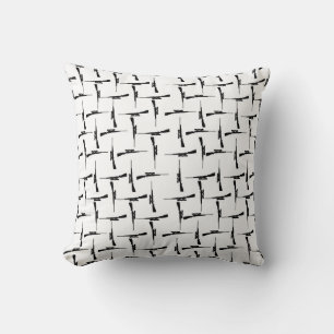 Precision Pursuit: Hunting Motif Black and White P Cushion