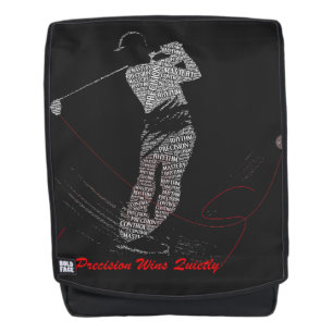 Precision Wins Quietly Golf Word Art Backpack