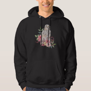 Predator Bird Forest Animal Roses Flowers Owl 1 Hoodie