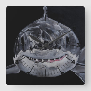 Predator of the Sea Painting by Alfred Fox Square Wall Clock