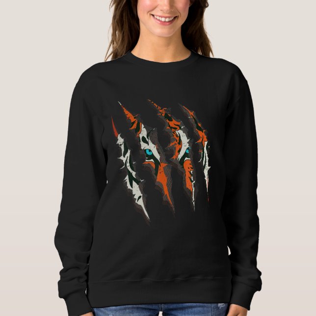 Predator Tiger Stripes Wildlife Asia Animal Wild C Sweatshirt (Front)