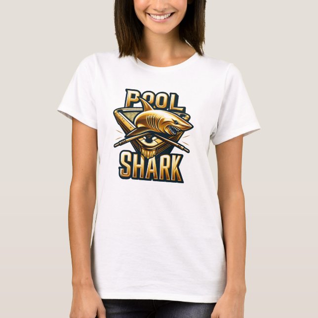 Predatory Puck, Shark Swings Stick T-Shirt (Front)