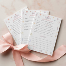 Prediction Advice Baby Shower Game Pastel Flowers