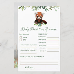 Predictions & Advice Baby Shower Budget Card