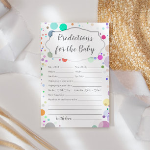 Predictions & Advice for the baby shower game