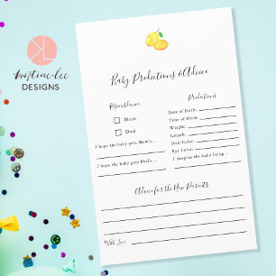 Predictions & Advice Lemon Baby Shower Game