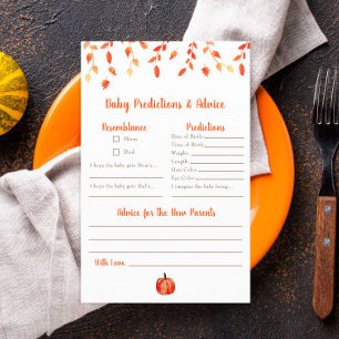 Predictions & Advice Little Pumpkin Baby Shower Flyer